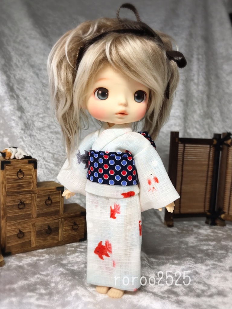 monst 浴衣セット　【金魚柄 白】