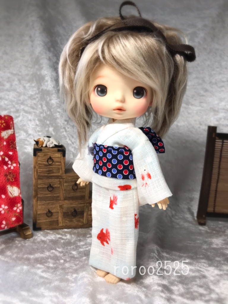 monst 浴衣セット　【金魚柄 白】