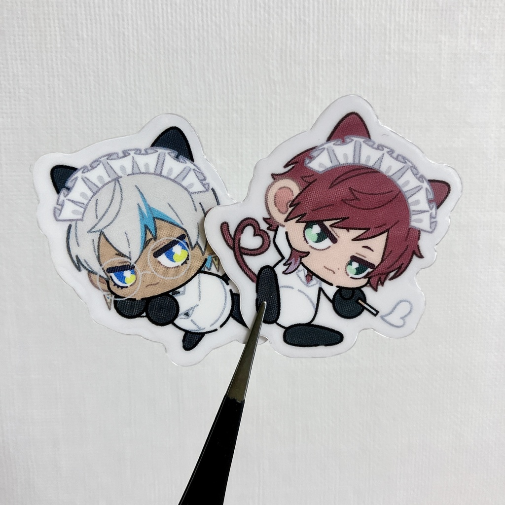 【非公式】猫カフェ店員クリアステッカーセット