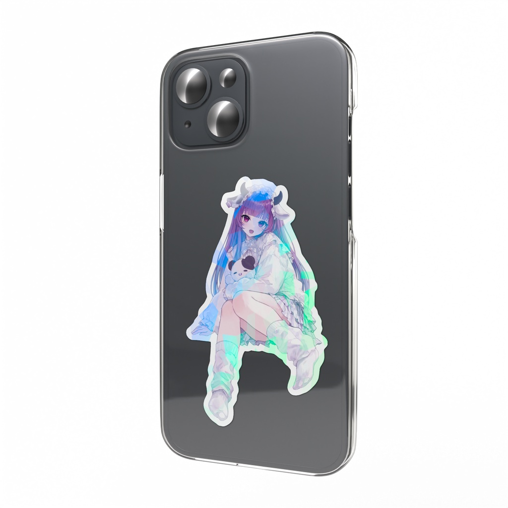 【受注販売】ホログラムスマホステッカー-デフォルト衣装 きれいなうし(本物)