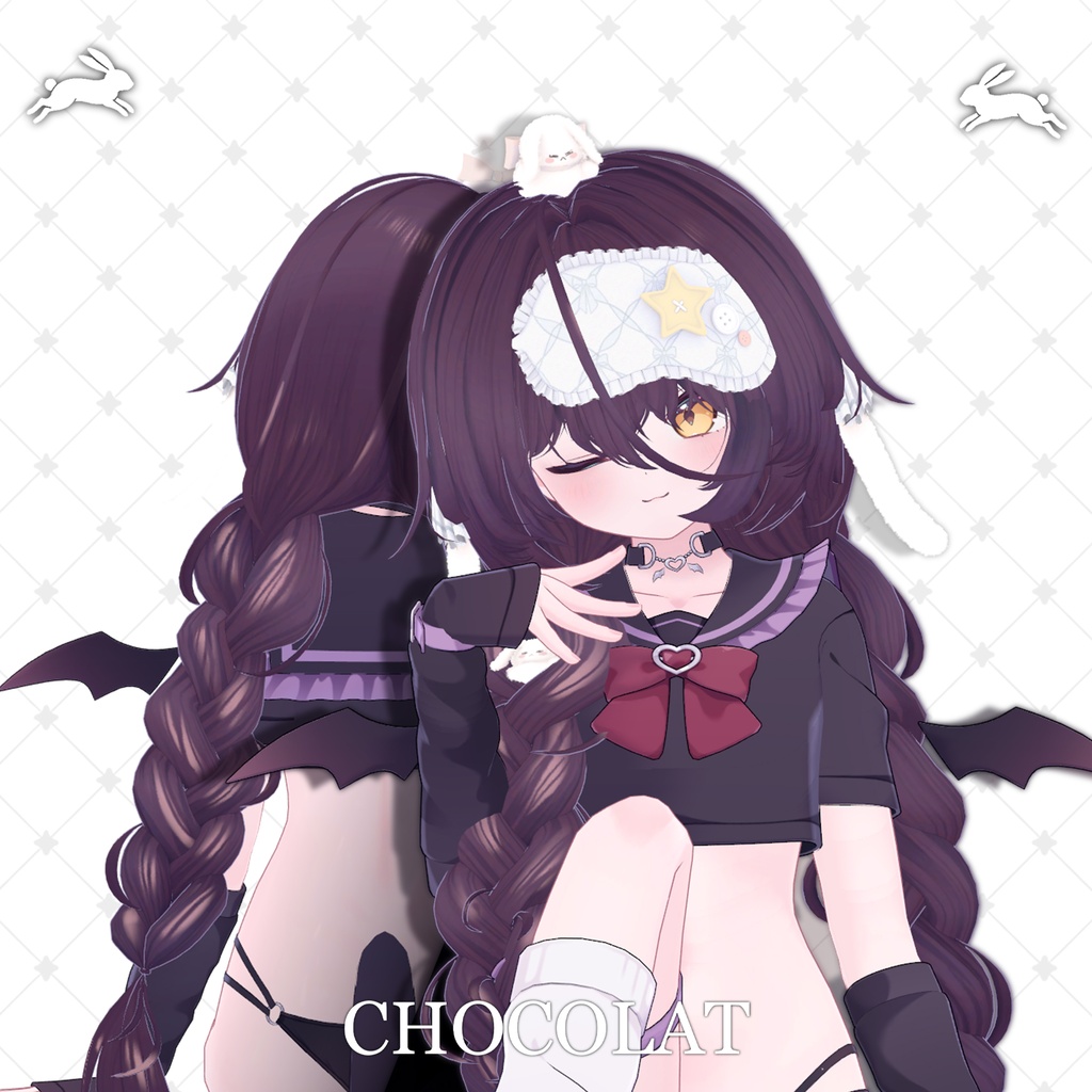 !SALE!๐<19 Avatar>Sleepy Bunny hair & Rabbit Set๐