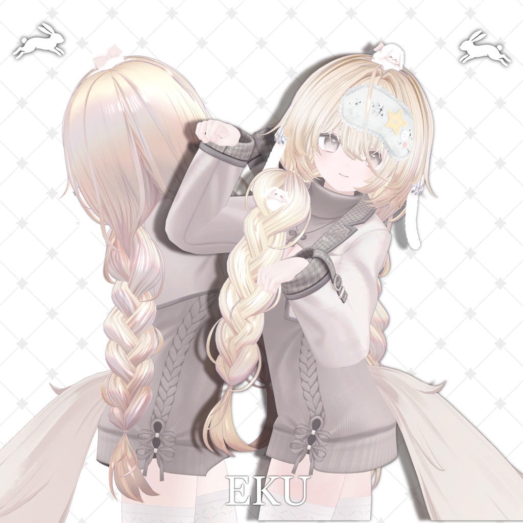 !SALE!๐<19 Avatar>Sleepy Bunny hair & Rabbit Set๐
