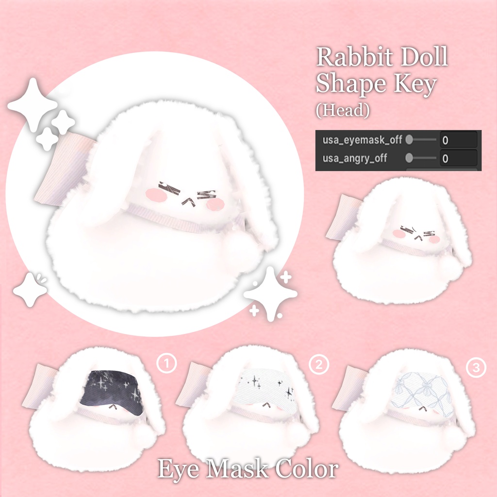 ๐<19 Avatar>Sleepy Bunny hair & Rabbit Set๐