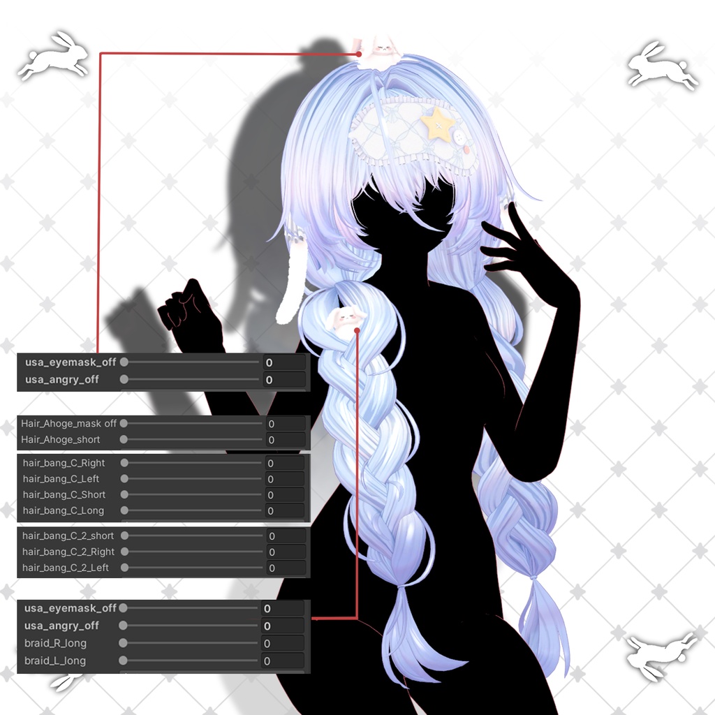 !SALE!๐<19 Avatar>Sleepy Bunny hair & Rabbit Set๐