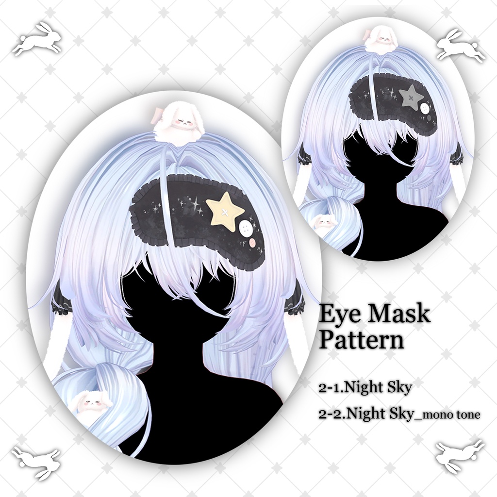 ๐<19 Avatar>Sleepy Bunny hair & Rabbit Set๐