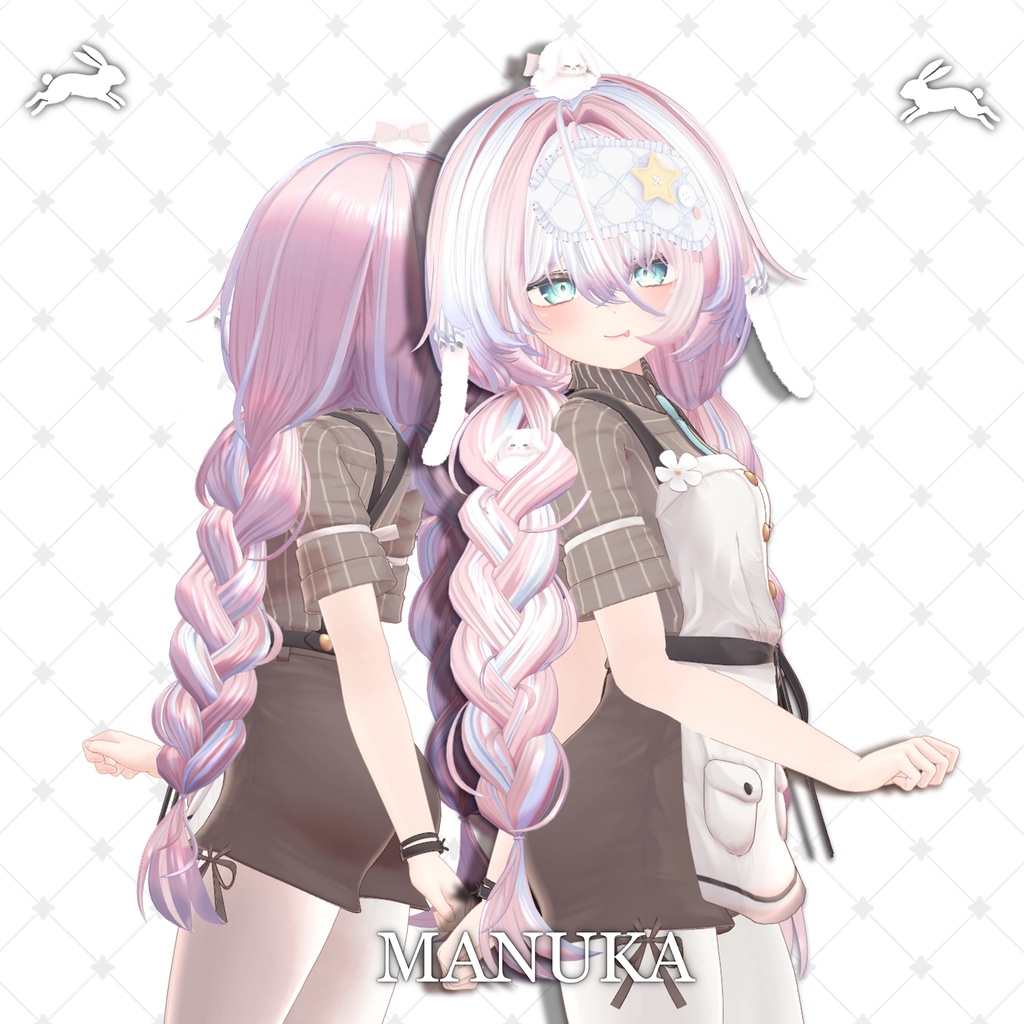 !SALE!๐<19 Avatar>Sleepy Bunny hair & Rabbit Set๐