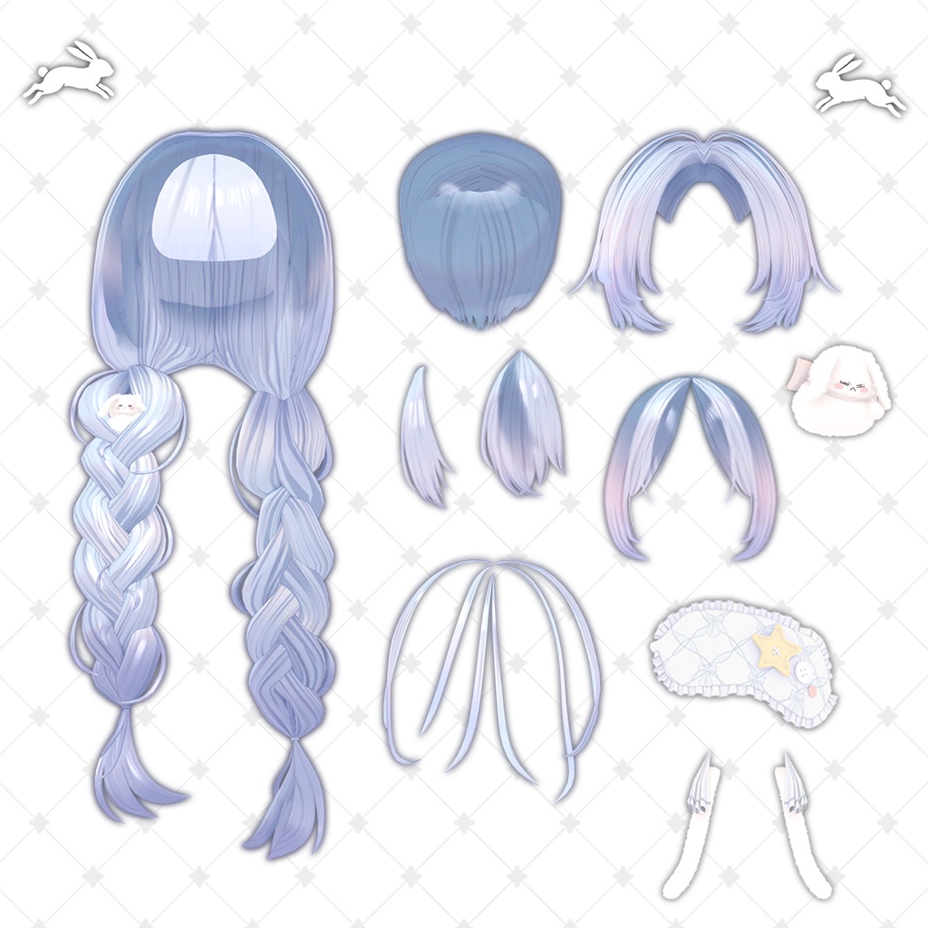 !SALE!๐<19 Avatar>Sleepy Bunny hair & Rabbit Set๐