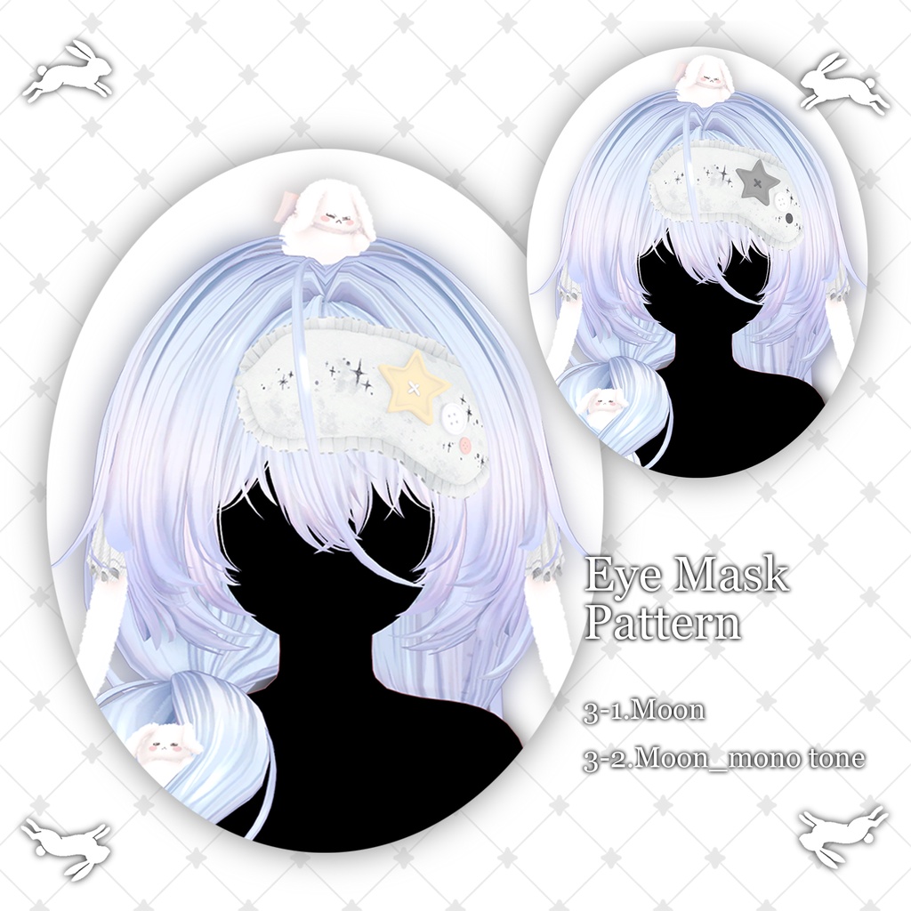 ๐<19 Avatar>Sleepy Bunny hair & Rabbit Set๐