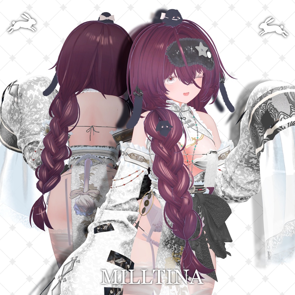 !SALE!๐<19 Avatar>Sleepy Bunny hair & Rabbit Set๐
