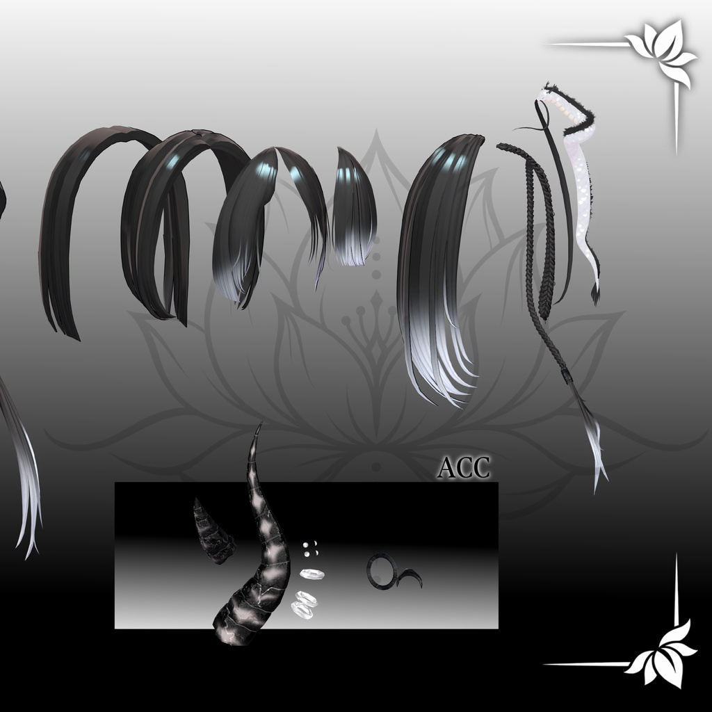 !SALE!🐉<21 Avatar>Dragon hair & Monocle Set🐉