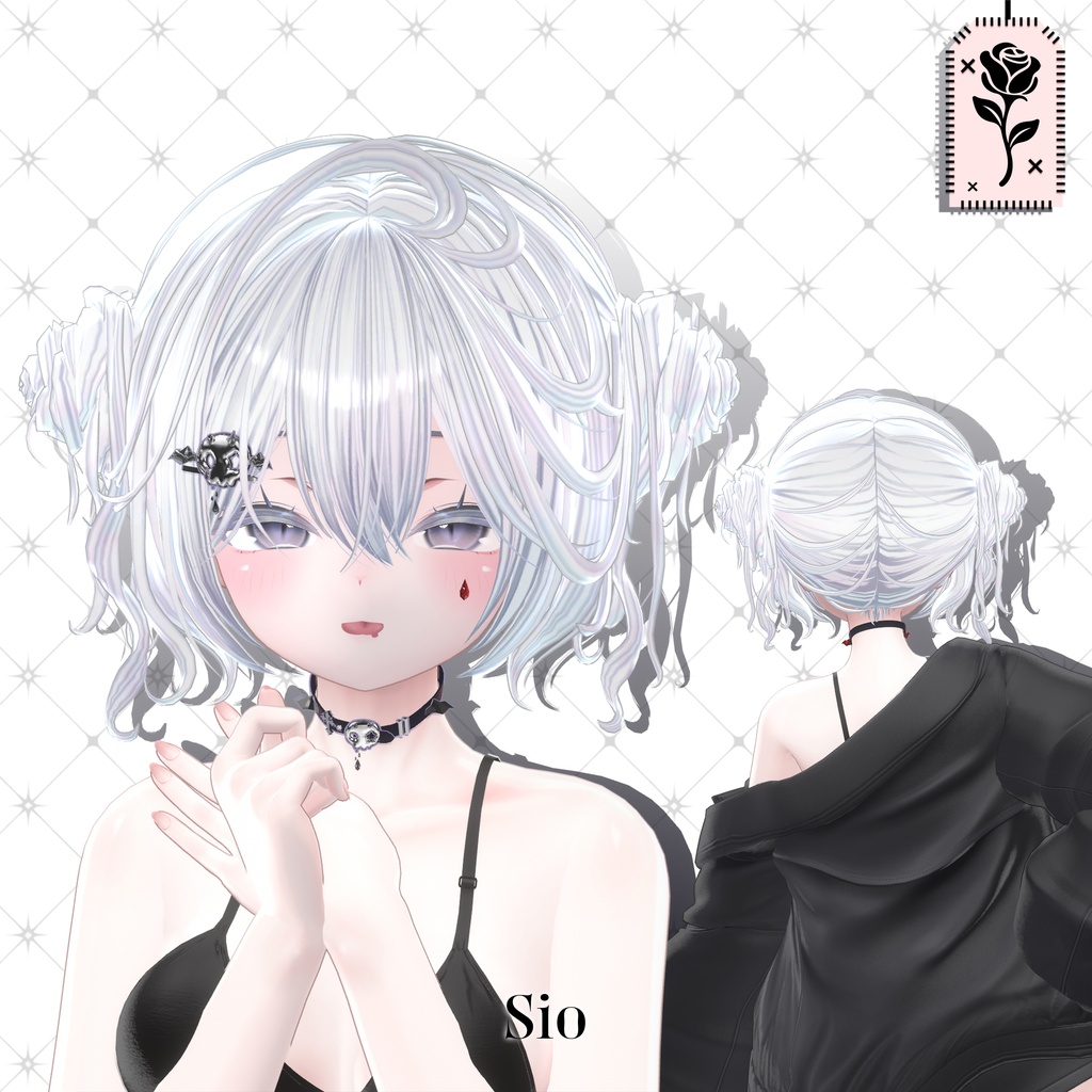 💀 🌹Sale!<18Avater>Twin rose hair+acc set🌹💀