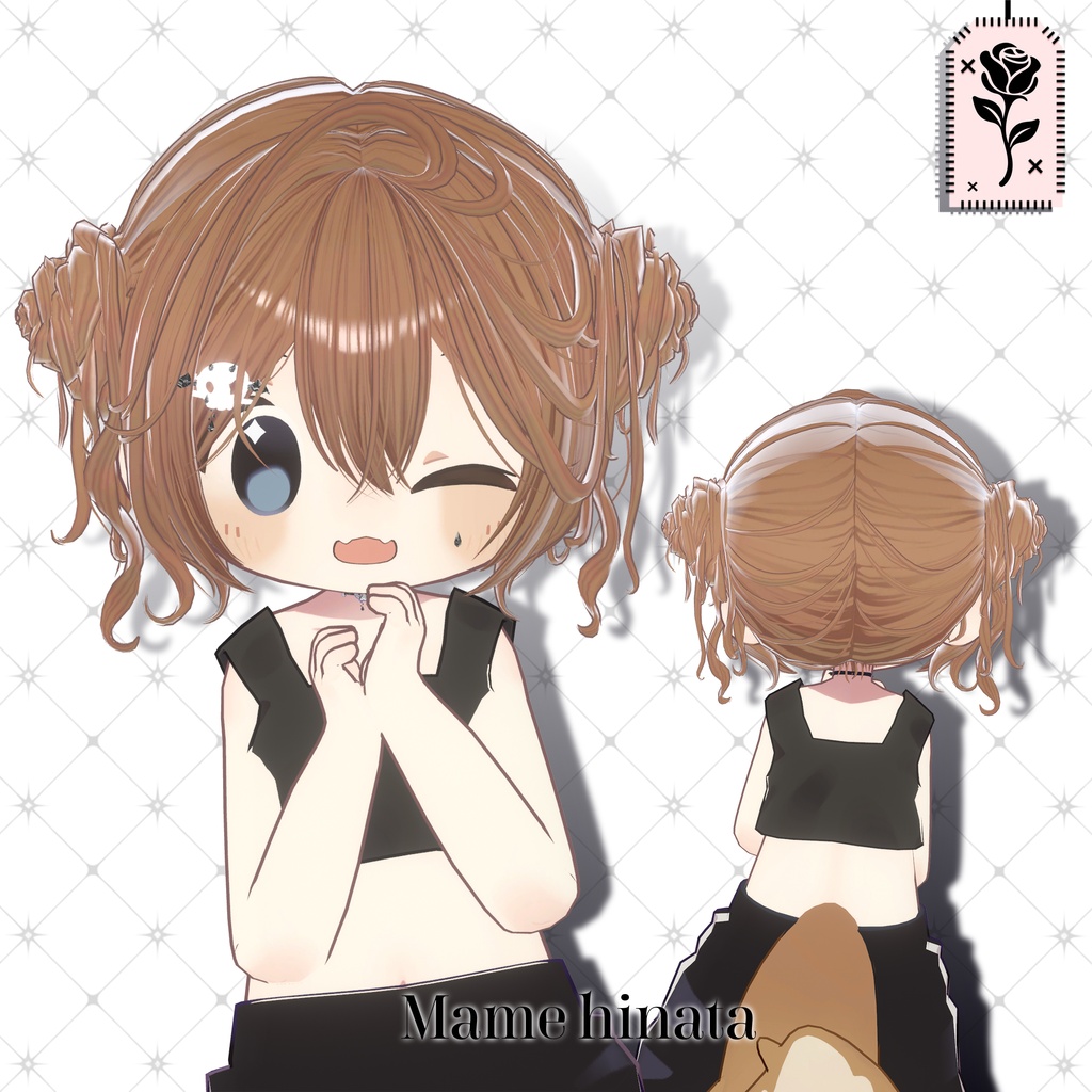 💀 🌹Sale!<18Avater>Twin rose hair+acc set🌹💀