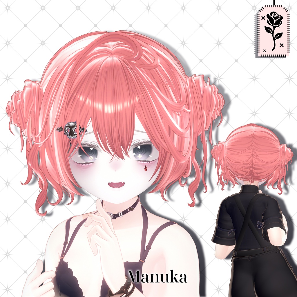 💀 🌹Sale!<18Avater>Twin rose hair+acc set🌹💀