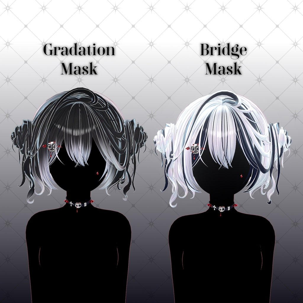 💀 🌹Sale!<18Avater>Twin rose hair+acc set🌹💀