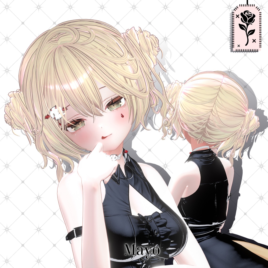 💀 🌹Sale!<18Avater>Twin rose hair+acc set🌹💀