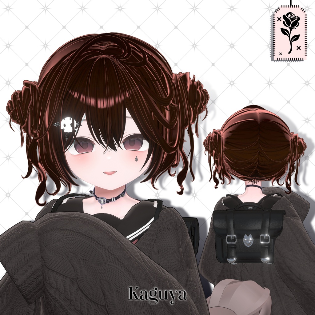 💀 🌹Sale!<18Avater>Twin rose hair+acc set🌹💀