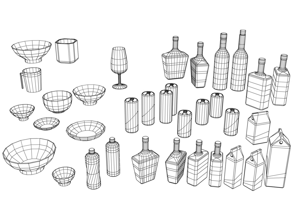 飲み物と食器の収納棚