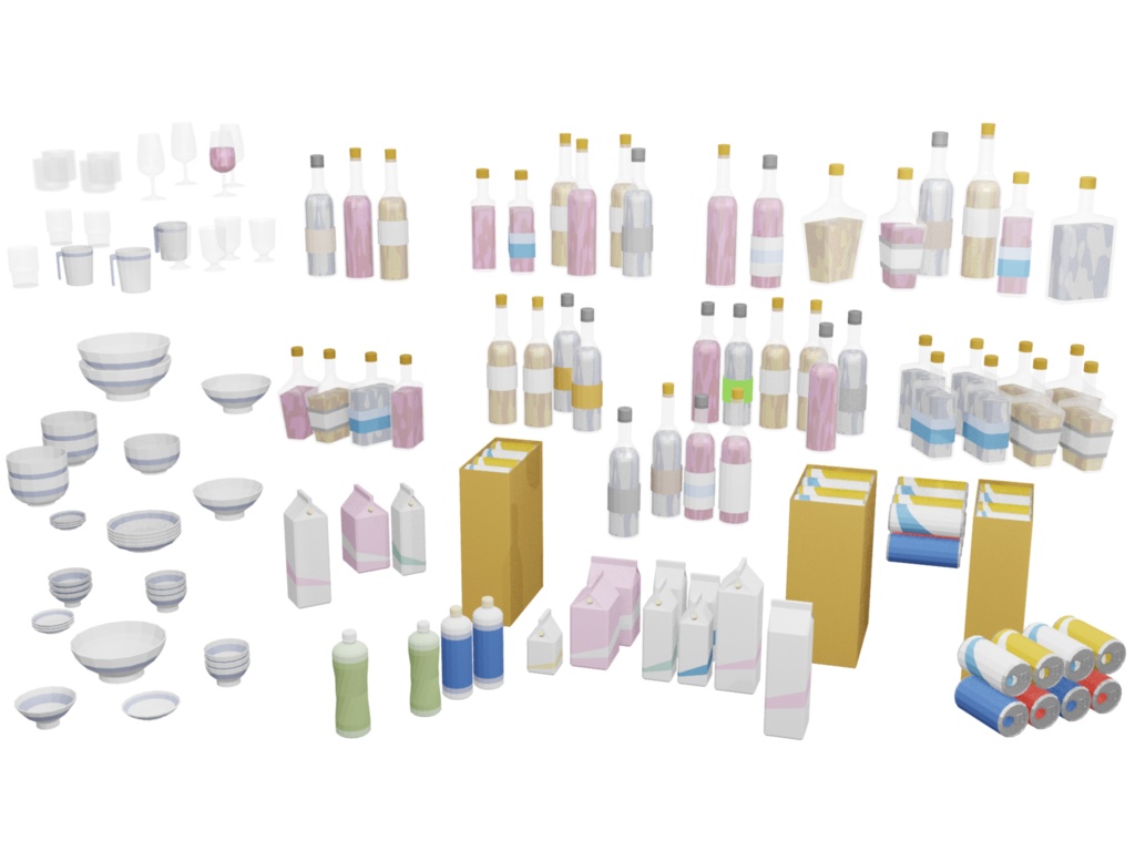 飲み物と食器の収納棚