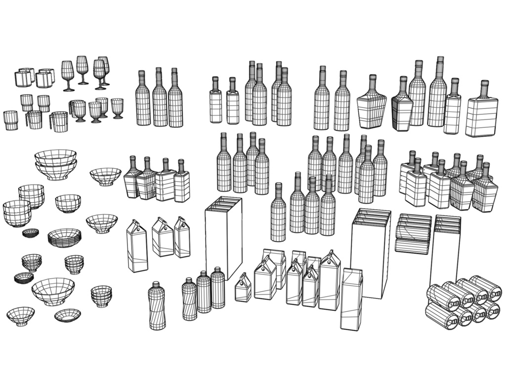 飲み物と食器の収納棚