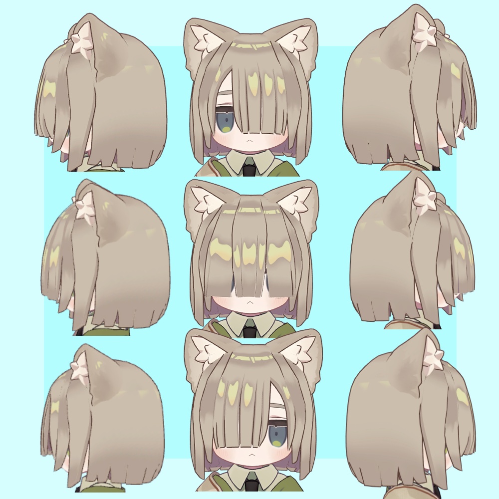 【半額SALE】【キプフェル・まめひなた】前髪3種+メカクレ おかっぱ&セミロング