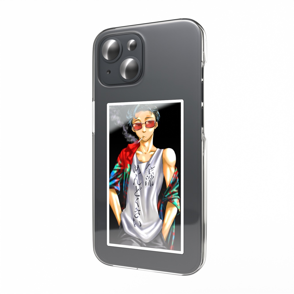 🌺アロハグラサン【赤ver】スマホステッカー