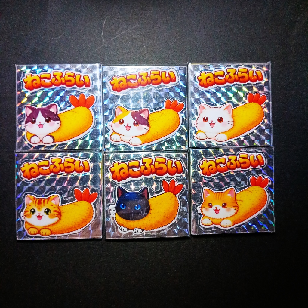 ねこふらい シルバープリズム マグネット全6種 フルコンプリートセット