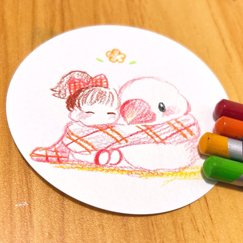 まんまる原画【しあわせマフラー】