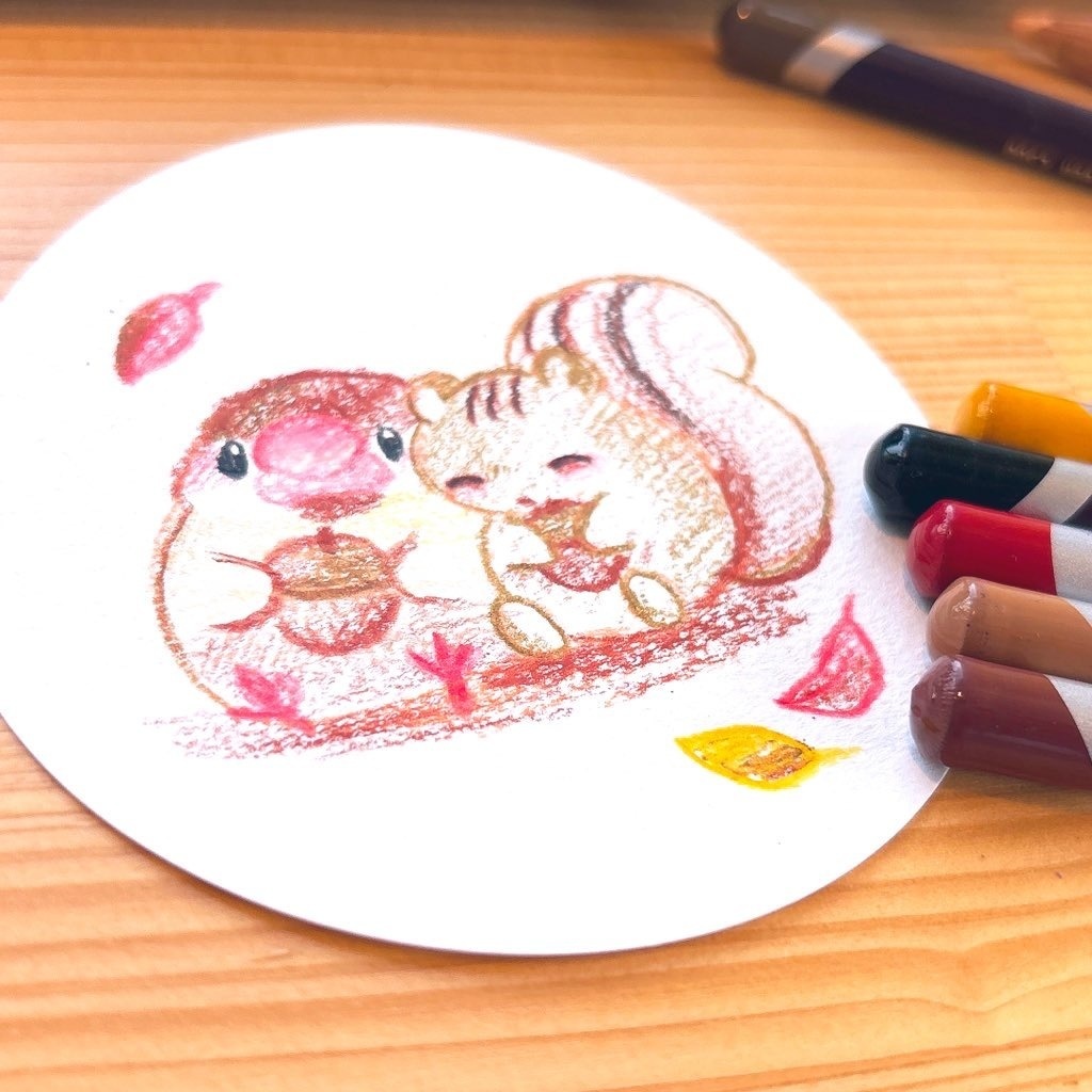 まんまる原画【どんぐりを2つ】