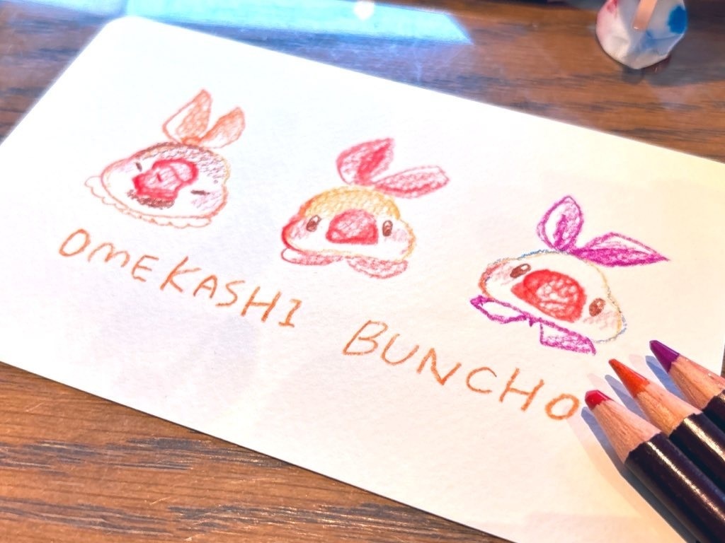 ハガキサイズ原画【おめかし BUNCHO GIRLS】
