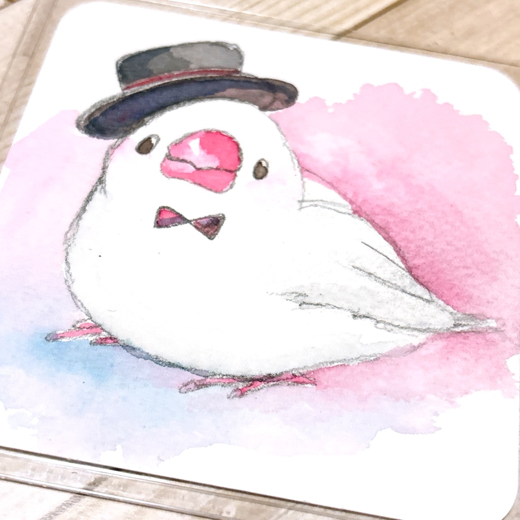 水彩原画【あなたの可愛い小鳥】