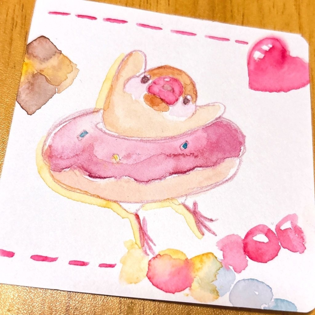 【透明水彩原画】ドーナツ