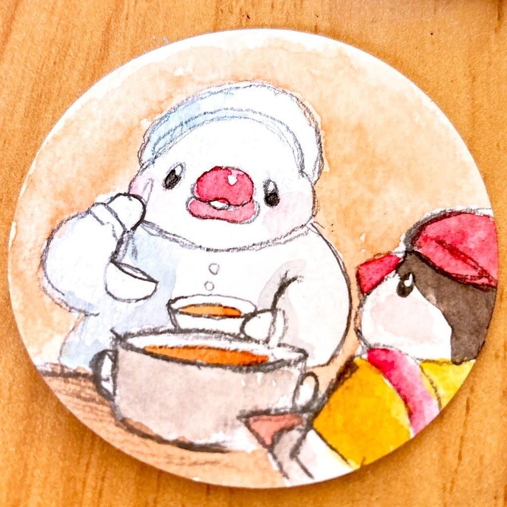 【透明水彩原画】給食の時間