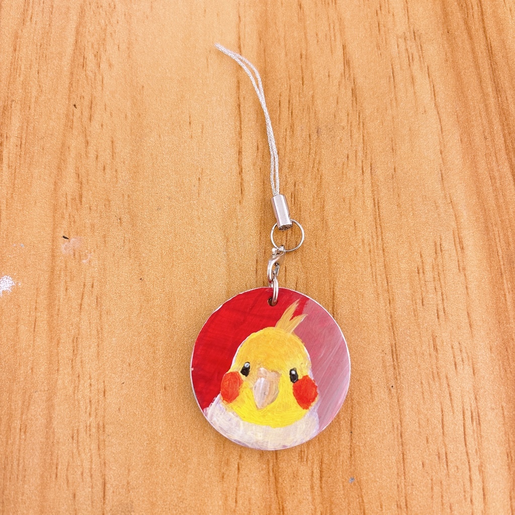 【木製ストラップ】オカメインコ