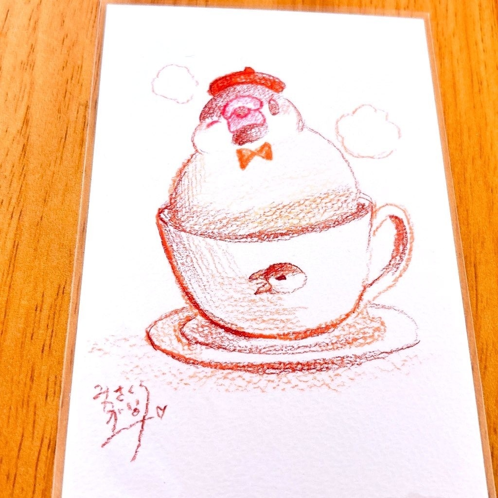 【ハガキサイズ原画】あたたかいの、いかが？