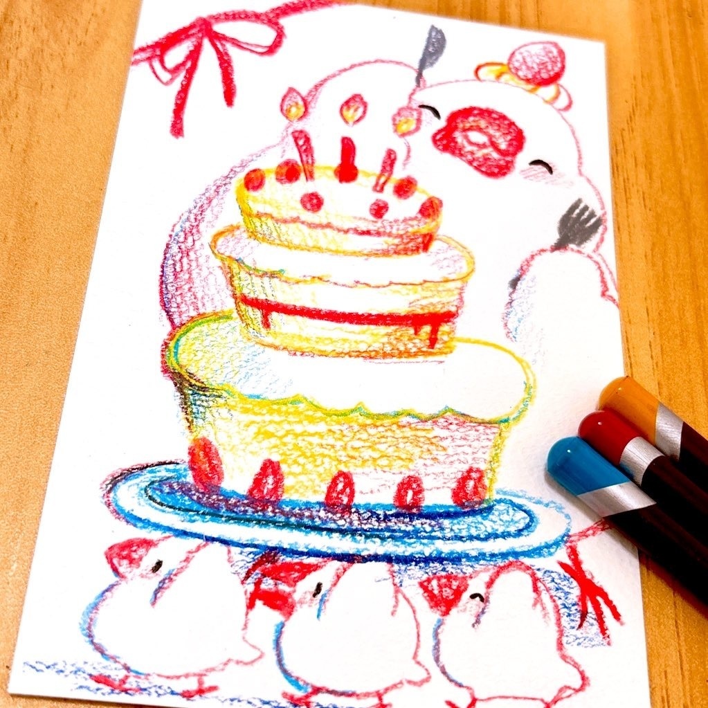 【ハガキサイズ原画】よいしょ、よいしょ