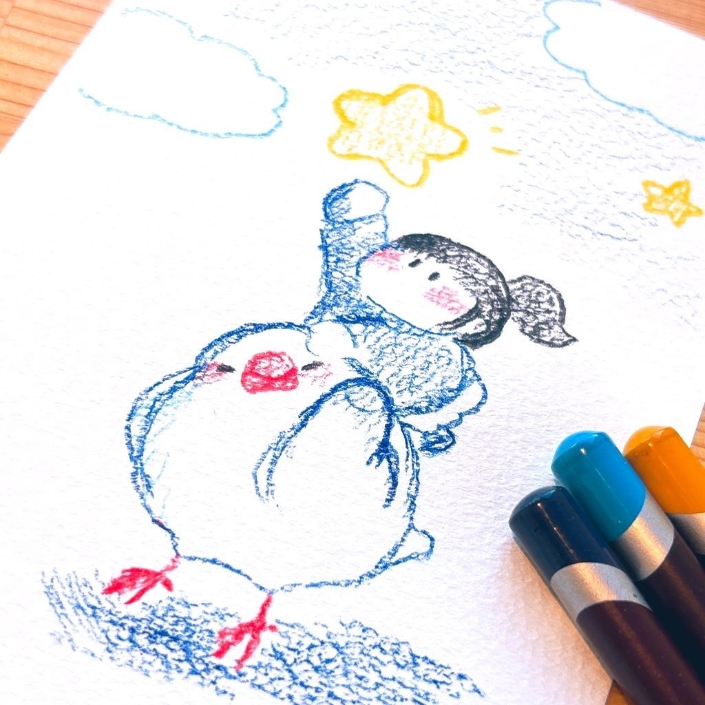 【ハガキサイズ原画】お星様を捕まえて