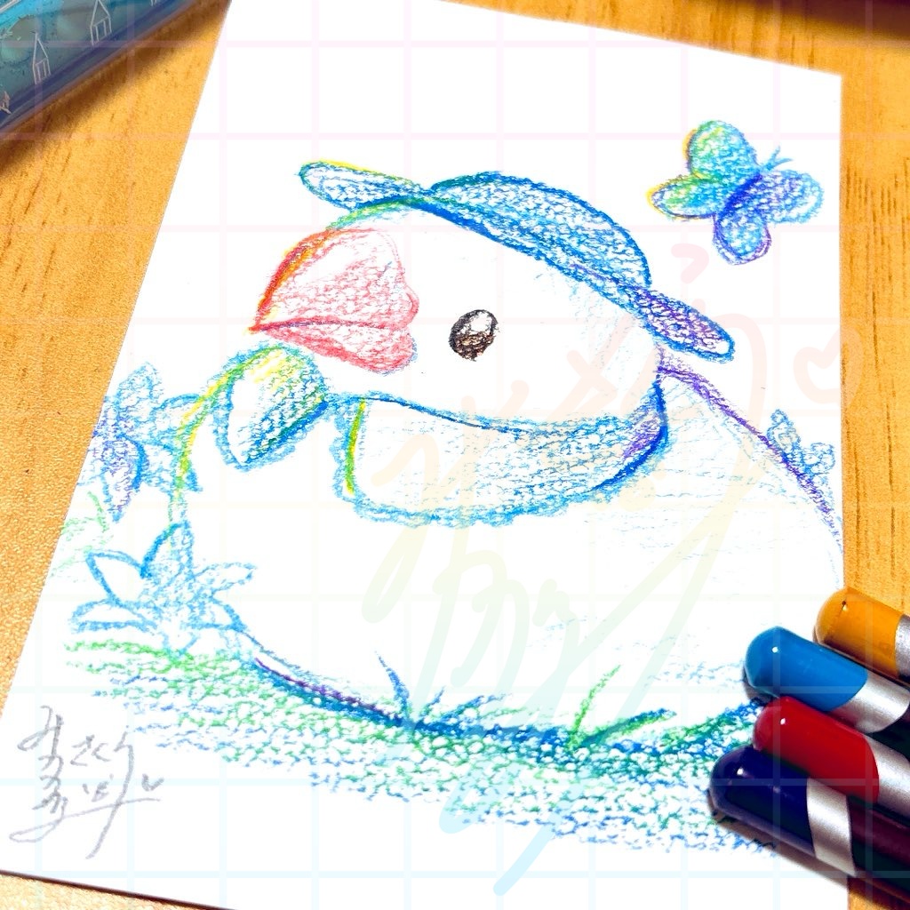 【はがきサイズ原画】青い春