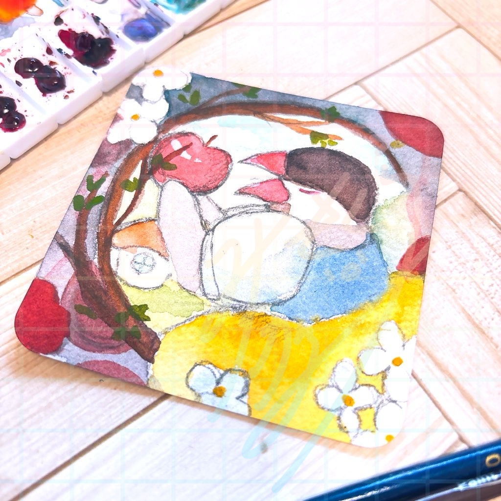 【透明水彩原画】りんごはいかが