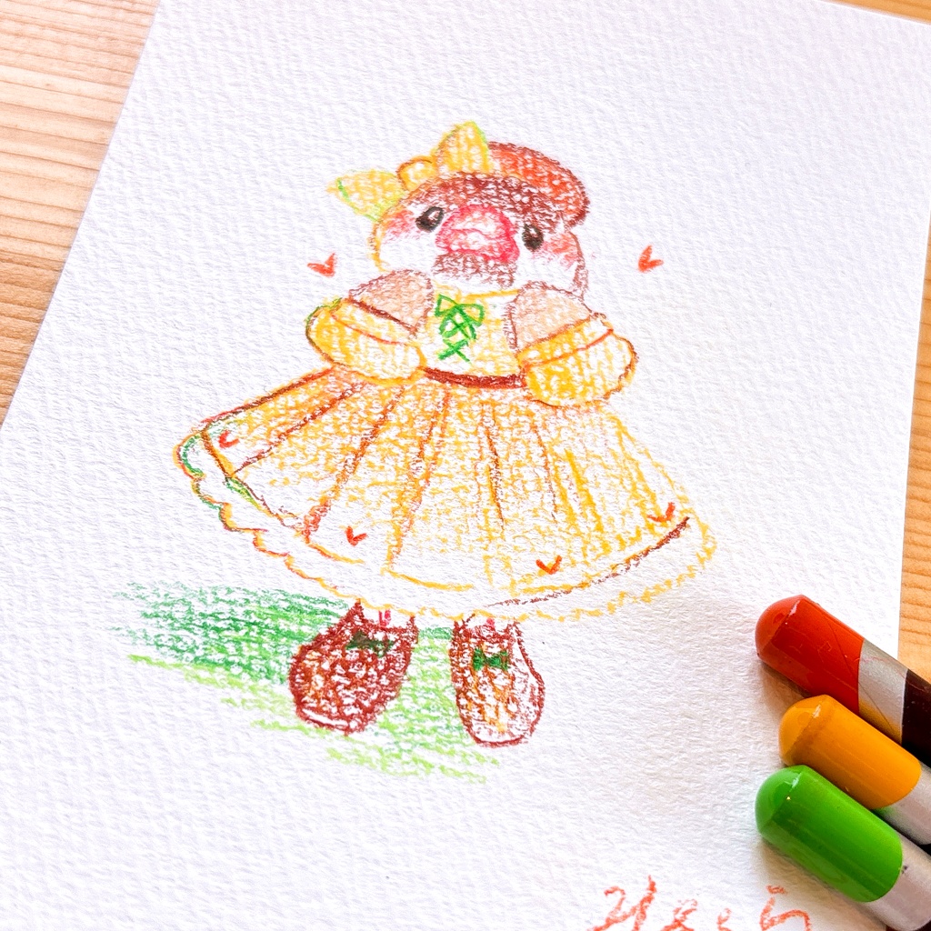 【はがきサイズ原画】たんぽぽ色