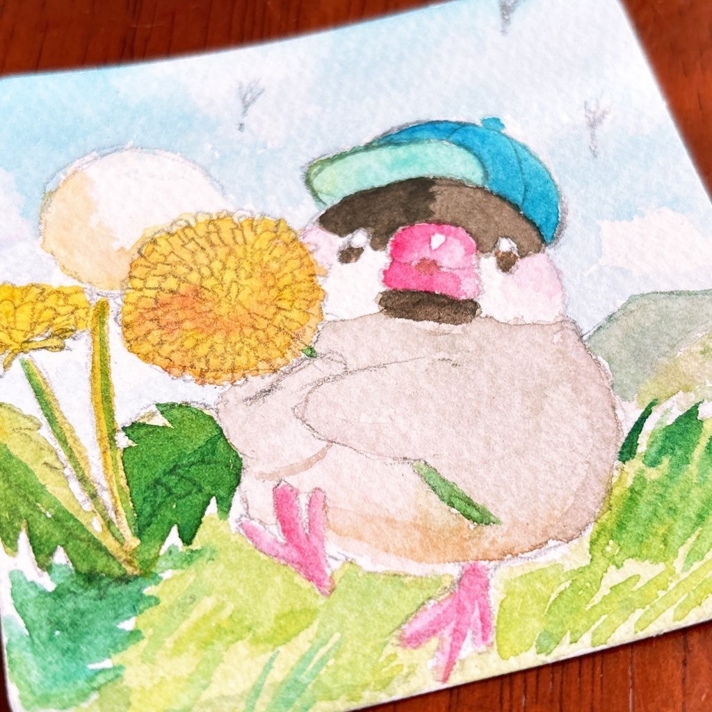 【透明水彩原画】たんぽぽ見つけた