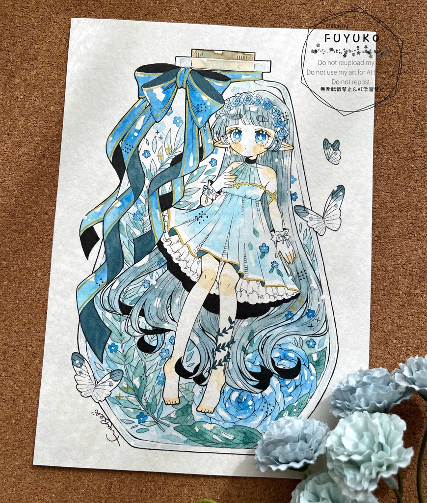 【NEW】A5原画「Blue fragrance」(額なし)