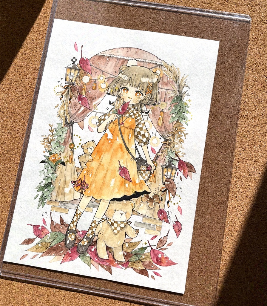 【サムホール原画】「秋を探しに」(額なし)