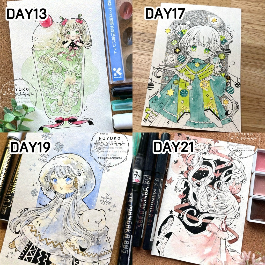 【NEW】inktoberハガキサイズ原画