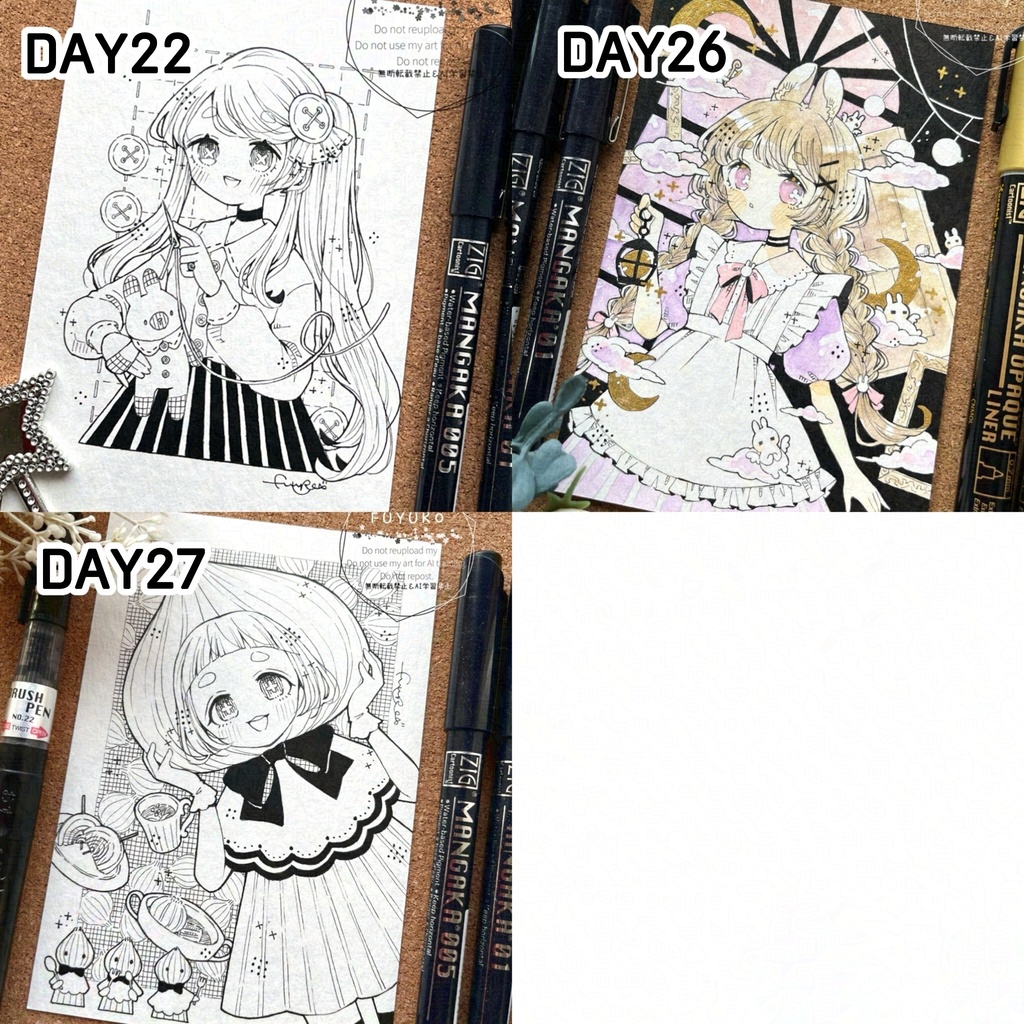 【NEW】inktoberハガキサイズ原画