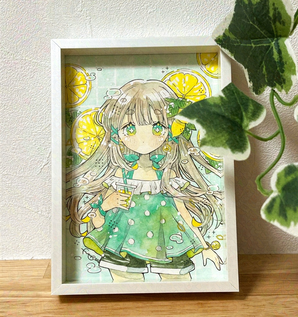 【L判原画】「レモンサイダー」(額付き)