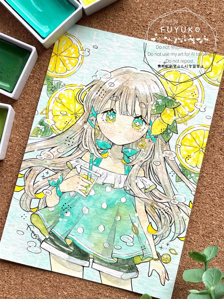 【L判原画】「レモンサイダー」(額付き)