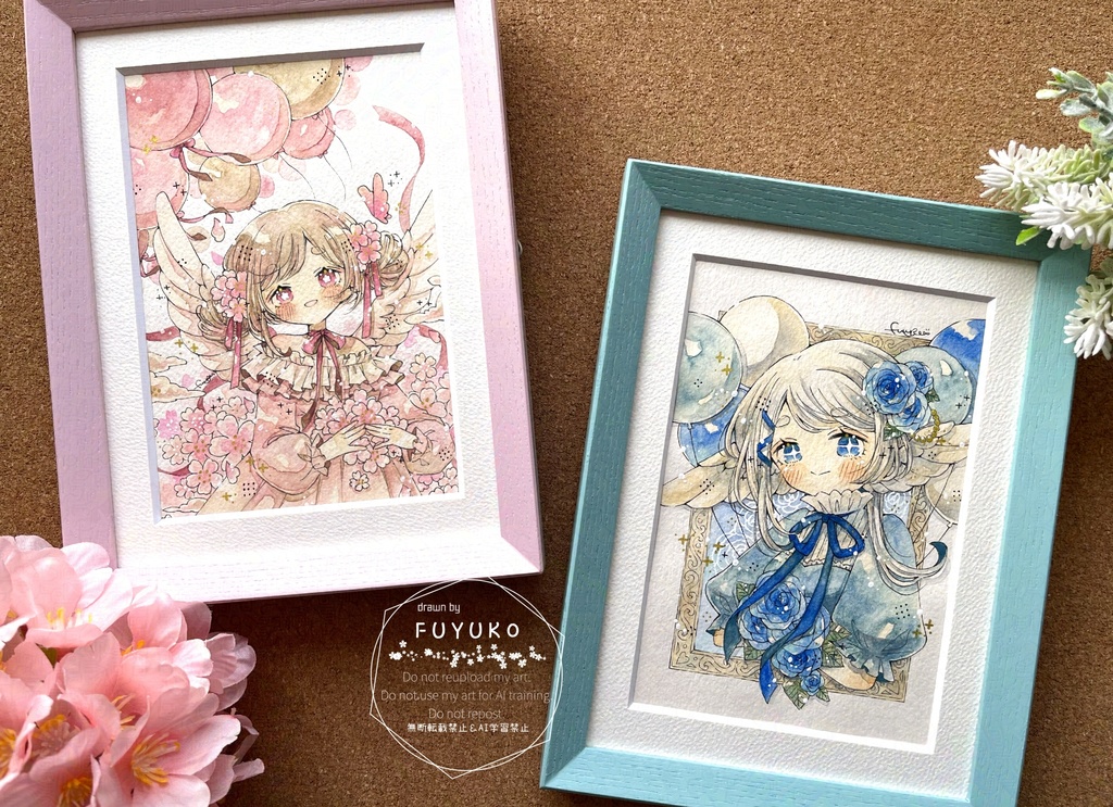 【new】青薔薇の祝福を🌹(2L額付き原画)