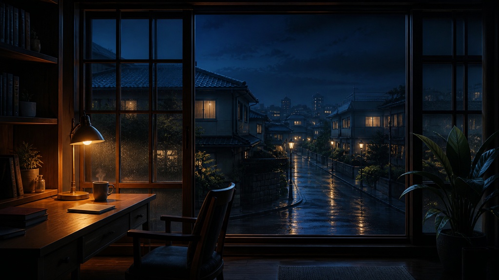 【無料】雨の窓辺ループ背景|8秒・フルHD・配信/作業用