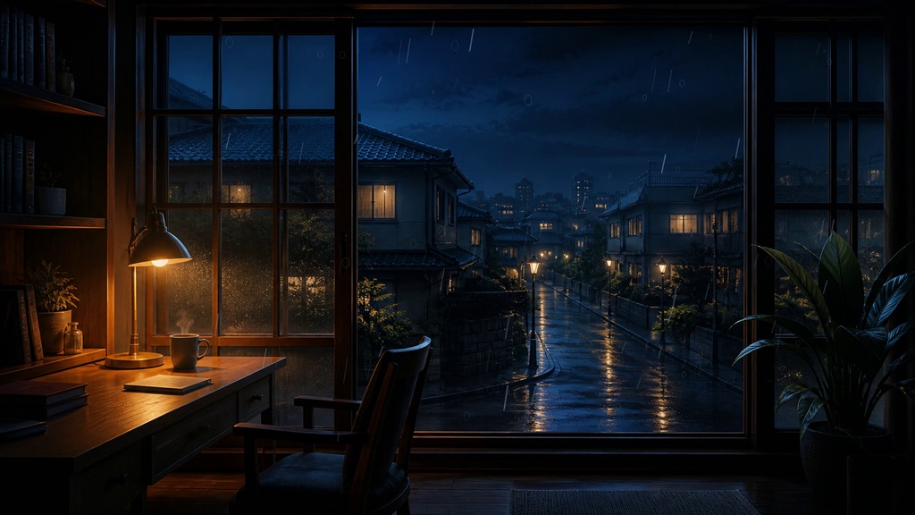 癒やしのループ背景5テーマ|雨・雪・海・都市・暖炉 フルHD動画素材