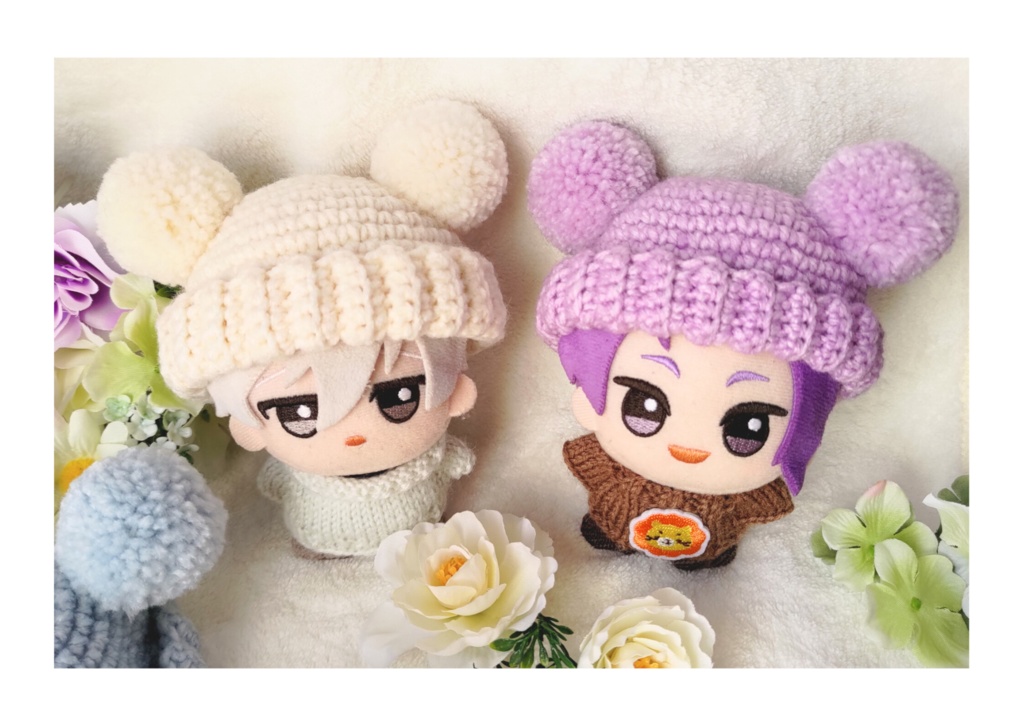 くま耳ぽんぽん帽子(ちびぐるみサイズ)